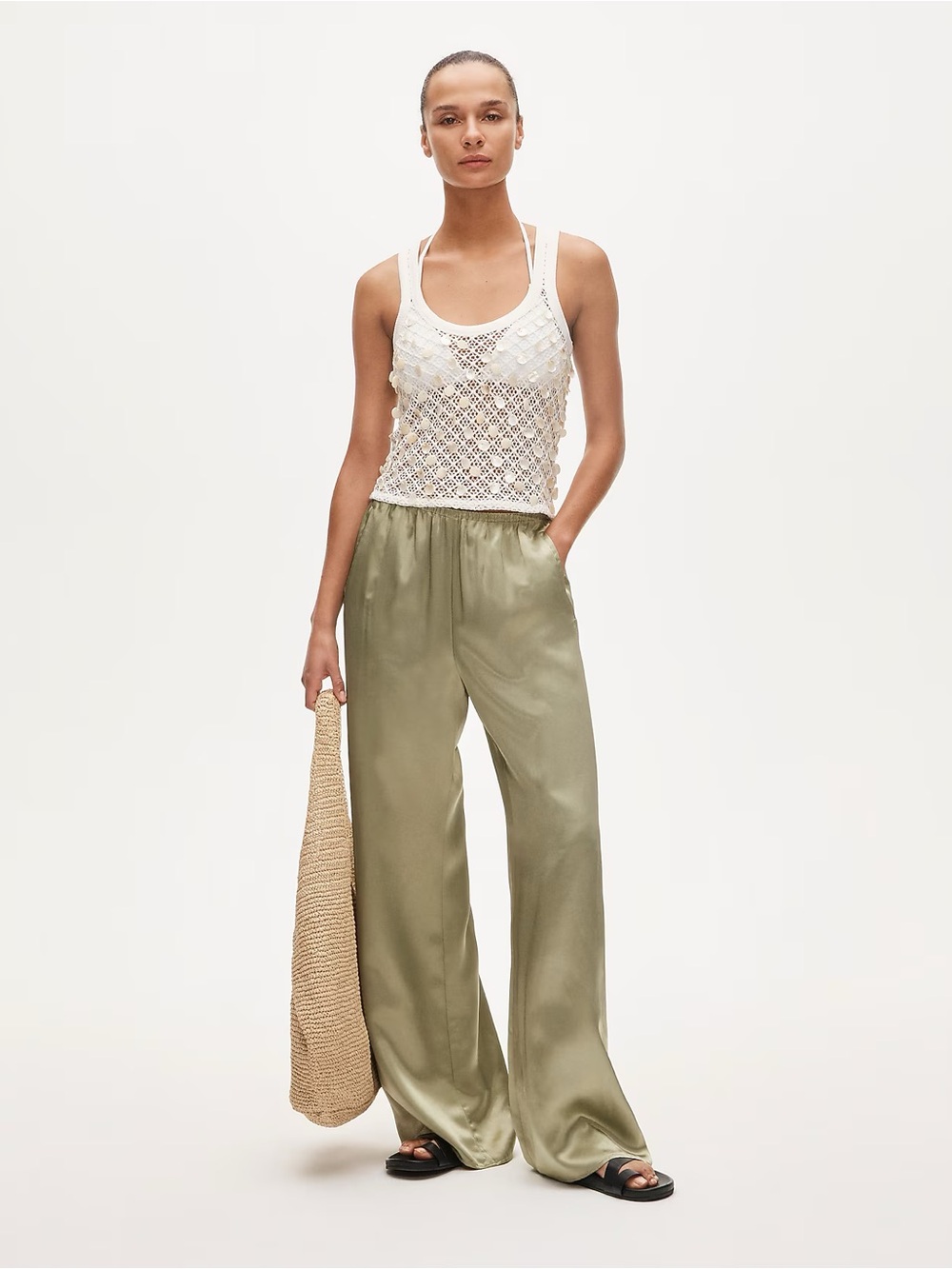 J.Crew Cosmo Pant in Luster Charmeuse, Shade “Lakeshore” Green, NWT
